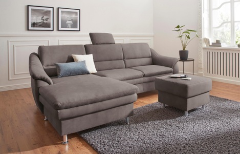 SIT&MORE, sit&more Ecksofa, sit&more Ecksofa »Cardoso L-Form« mit Federkern, wahlweise mit Bettfunktion
