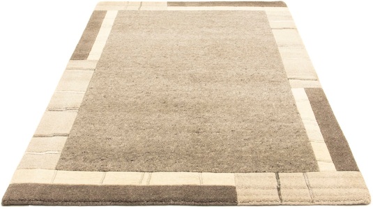 MorgenLand, morgenland Wollteppich »Nepal Teppich handgeknüpft grau«, rechteckig, 18 mm Höhe, 