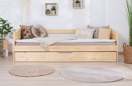 TICAA, Ticaa Funktionsbett »Melinda«, Kiefer, Ticaa Funktionsbett »Melinda, Daybett, Jugendbett, 2 Schlafplätze, Schublade auf Rollen«, (90x200cm), FSC®-zertifizierte Kiefer, 2 Rollroste, Massivholz