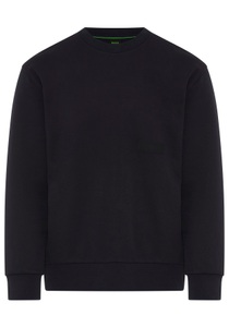 BOSS GREEN Sweatshirt, Rundhalsausschnitt, Relaxed Fit, Logo-Badge