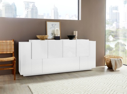 INOSIGN, INOSIGN Sideboard »Coro«, INOSIGN Sideboard »Coro, Kommode, Schrank, Kredenz, grifflos mit Einlegeböden«, 1 Klappe, 6 Türen, Doppeltiefe, B/T/H 200x86x45cm