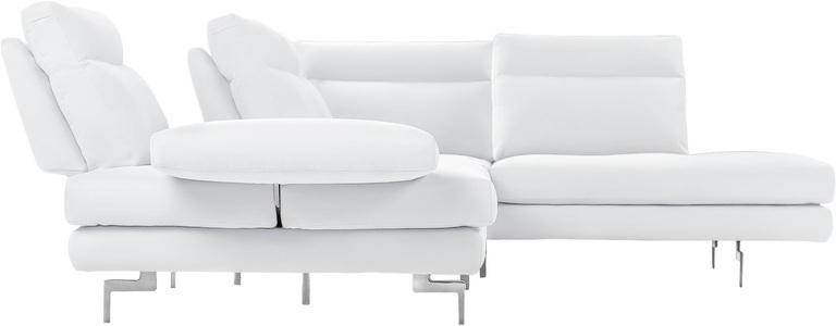CALIA ITALIA, CALIA ITALIA Ecksofa »Toby Wing«, Sitztiefenverstellung, Eckelement mit Funktion, Füsse in Chrom glänzend, CALIA ITALIA Ecksofa »Toby Wing, L-Form, Multifunktionssofa, bequem und edel«, Sitztiefenverstellung und Armteilfunktion, Füsse chrom glänzend