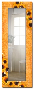 Artland, Artland Wandspiegel »Sonnenblumen«, Artland Dekospiegel »Sonnenblumen«, gerahmter Ganzkörperspiegel, Wanspiegel mit Motivrahmen, Landhaus