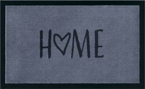 Hanse Home, Hanse Home - Fussmatte - 45 x 75 cm - Grau und Anthrazit, my home Fussmatte »Magne«, rechteckig, 5 mm Höhe, mit Spruch, Schrift Design, waschbar, Robust, Pflegeleicht, Rutschfest