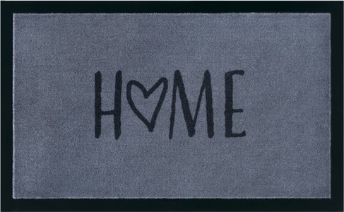 Hanse Home, Hanse Home - Fussmatte - 45 x 75 cm - Grau und Anthrazit, my home Fussmatte »Magne«, rechteckig, 5 mm Höhe, mit Spruch, Schrift Design, waschbar, Robust, Pflegeleicht, Rutschfest