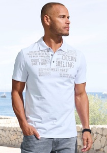 John Devin Poloshirt »mit Print«, Regular-Fit, aus Slub-Qualität, mit Print