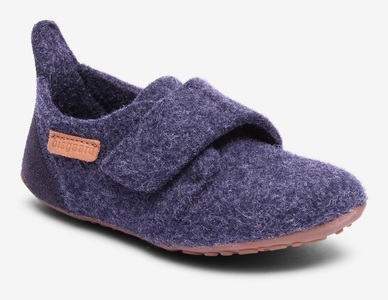 bisgaard, bisgaard Filz-Kletthausschuhe WOOL VELCRO in dunkelblau in Gr. 32, 