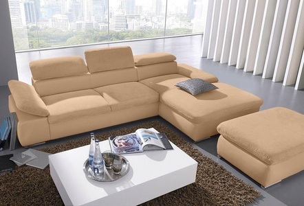 SIT&MORE, sit&more Ecksofa, sit&more Ecksofa »Valantine L-Form, B: 286 cm« mit Arm- & Kopfteilverstellung, optional mit Bettfunktion