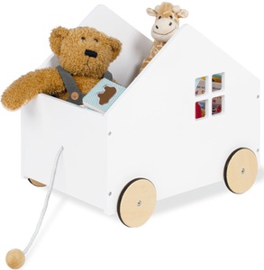 Pinolino, Pinolino® Truhe »Hydda, weiss«, mit 4 Rollen und Zugseil, FSC®-Holz aus gewissenhaft bewirtschafteten Wäldern, Pinolino® Kiste »Hydda«
