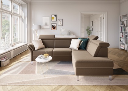 SIT&MORE, sit&more Ecksofa, sit&more Ecksofa »Vincenzo L-Form«, inklusive Kopfteilverstellung, wahlweise mit Bettfunktion, Bettkasten