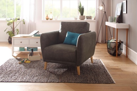 HOME AFFAIRE, Home affaire Sessel »Ida«, mit Holzfüssen und Armlehnen-Polsterung, Home affaire Sessel »Ida Cocktailsessel«, mit Holzfüssen und Armlehnen-Polsterung