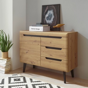 INOSIGN, INOSIGN Sideboard »Torge«, INOSIGN Sideboard »Torge, Anrichte, Kommode, Schubladenschrank«, (1 St.), abgeschrägte Füsse, drei Farben, Scandi Design, 107 cm breit