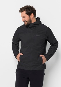 Jack Wolfskin, Jack Wolfskin Regenjacke Herren Prelight 2.5L Jacket Men M grau black, Jack Wolfskin Outdoorjacke »PRELIGHT 2.5L JKT M«, mit Kapuze