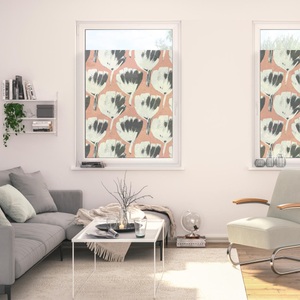 LICHTBLICK, LICHTBLICK Fensterfolie »Fensterfolie selbstklebend, Sichtschutz, Jumbo Flowers on salmon - Rot«, LICHTBLICK ORIGINAL Fensterfolie »Fensterfolie selbstklebend, Sichtschutz, Jumbo Flowers on salmon - Rot«, 1 St., blickdicht, glattstatisch haftend
