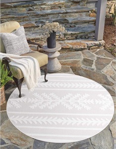 Carpet City, Carpet City Teppich »Santorini«, rund, 5 mm Höhe, 3D-Effekt, für Wohnzimmer, Flur, Küche, Wintergarten, Balkon, Wetterfest & UV-beständig, Carpet City Teppich »In-& Outdoorteppich Santorini 411, 3D-Effekt, Boho-Optik«, rund, 5 mm Höhe, Wetterfest & UV-beständig für Terrasse, Balkon, Küche, Flur