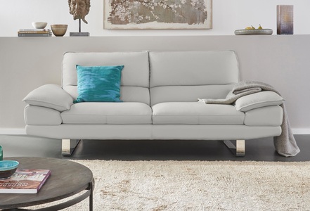 CALIA ITALIA, CALIA ITALIA 3-Sitzer »Dave«, mit Kufen in zwei Lederqualitäten, CALIA ITALIA 3-Sitzer »Dave, Sitzkomfort der Extraklasse, tolle Details«, Designsofa auf Kufenfuss, in zwei Lederqualitäten