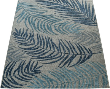 PACO HOME, Paco Home Teppich »Kuba 123«, rechteckig, 4 mm Höhe, Flachgewebe, Motiv Blätter, In- und Outdoor geeignet, Wohnzimmer, Paco Home Teppich »Kuba 123«, rechteckig, 4 mm Höhe, Flachgewebe, Motiv Blätter, In- und Outdoor geeignet, Wohnzimmer