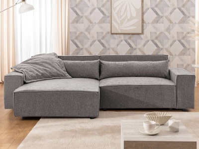 GOODproduct, GOODproduct Ecksofa "KINLEE Design-Sofa mit Recamiere rechts/links, Masse B/T/H 251/144/70cm" L-Form mit Wellenunterfederung, ohne Bettfunktion, modern und beguem