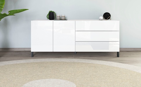 borchardt Möbel Sideboard Metallfüsse, grifflose Optik