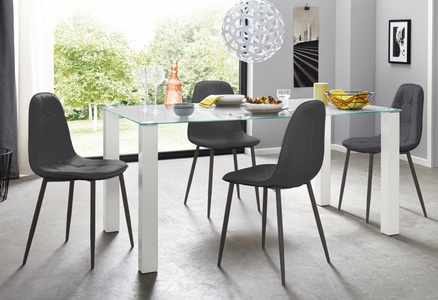 MY HOME, my home Essgruppe, (Set, 5 tlg.), mit Glastisch, Breite 160 cm, INOSIGN Essgruppe, (Set, 5 tlg.), mit Glastisch, Breite 160 cm