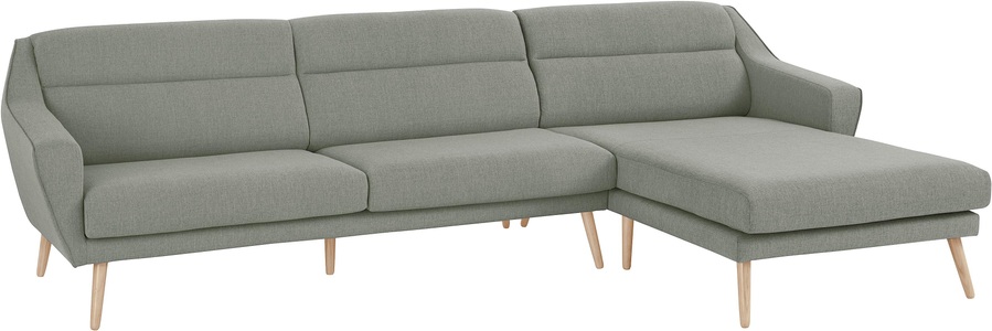 ANDAS, andas Ecksofa »Bille«, mit Naht im Rückenkissen und Beinen aus Eichenholz, Design by Morten Georgsen, andas Ecksofa »Bille L-Form«, mit Naht im Rückenkissen und Beinen aus Eichenholz