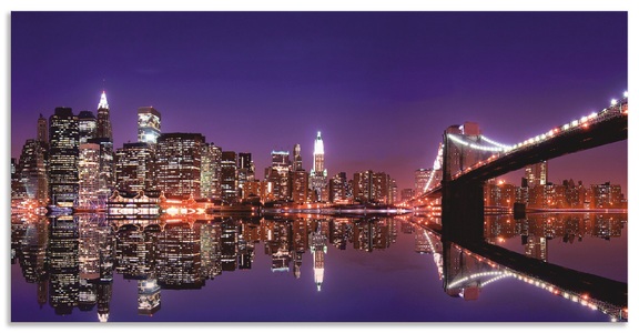 Artland, Artland Küchenrückwand »New York Skyline«, Artland Küchenrückwand »New York Skyline«, (1 tlg.), Alu Spritzschutz mit Klebeband, einfache Montage