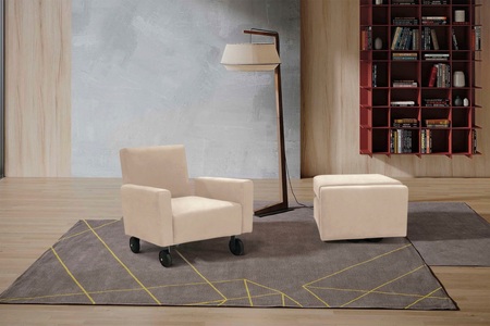 Egoitaliano, Egoitaliano Sessel »QQ«, zum Hocker zusammenklappbar, inkl. Rollen, Egoitaliano Sessel »QQ, Funktionssessel zum Hocker zusammenklappbar,«, inkl. Rollen, in vielen Farbe und hochwertigem Microfaserbezug
