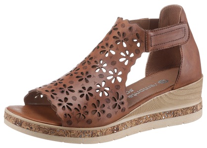 Remonte, Remonte Keilsandalette, mit floralem Laser-Muster, Remonte Sandalette