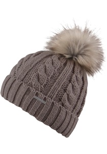 Chillouts, Mütze 'Joan', chillouts Bommelmütze »Joan Hat«, Mit Fake-Fur Pom Pom, Zopfmuster