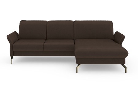 sit&more Ecksofa »Fashion«, wahlweise mit Kopfteilverstellung und Vorziehsitz, motorisch, mit satinierten Nickelfüssen