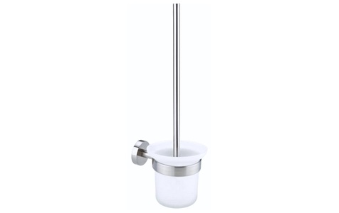 Tesa, tesa MOON Klobürsten-Garnitur Klebstoff Metall, tesa Toilettengarnitur Moon Weiss/Silber