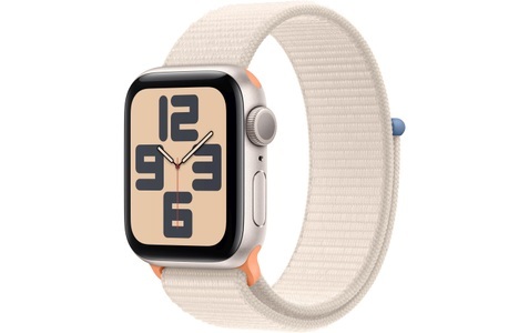 Apple, APPLE Watch SE (GPS) 40 mm - Smartwatch (Stufenlos verstellbar, Textil (Carbon Neutral), Polarstern/Polarstern), 