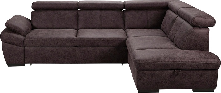 exxpo - sofa fashion Ecksofa, inklusive Kopfteil- und Armteilverstellung, wahlweise mit Bettfunktion und Bettkasten