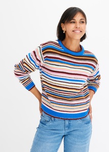 bonprix Strickpullover im gestreiften Design, Multicolour-Ringel, Oversized Passform