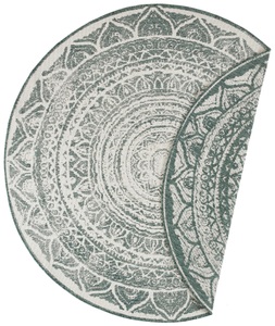BOUGARI, Bougari - Wendbarer In-& Outdoor Flachgewebe-Teppich Siruma Round Twin Supreme - 200 cm; - Grün, Creme, NORTHRUGS Teppich »Teppich Twin Supreme«, rund, - mm Höhe