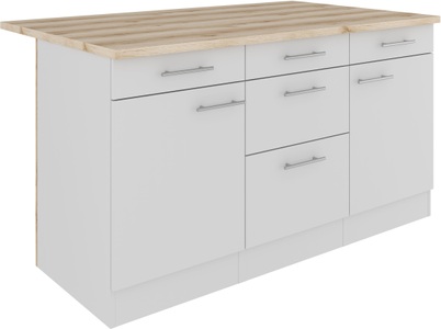 OPTIFIT, OPTIFIT Kücheninsel "Optifit" Breite 150 cm, 2 Türen, 3 Schubkästen, 2 Auszüge
