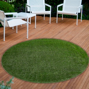 andiamo, Rasenteppich »Sansibar«, in grün, Andiamo Kunstrasen »Rasenteppich Sansibar«, rund, 20 mm Höhe, realistische Optik, mit Drainagefunktion, für Balkon & Terrasse