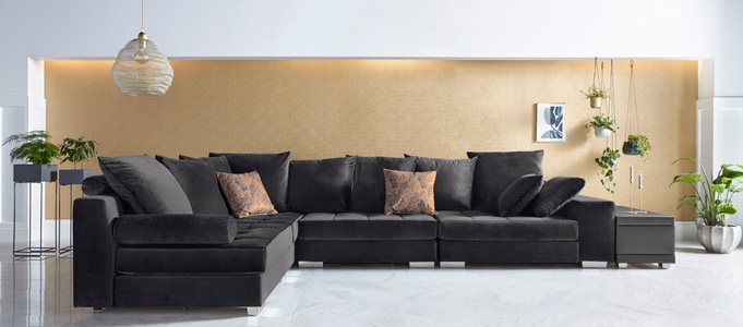 INOSIGN, INOSIGN Ecksofa »Vale«, incl. Couchtisch, Steppung im Sitzbereich, Federkern, INOSIGN Ecksofa »Vale L-Form«, incl. Couchtisch, Steppung im Sitzbereich, Federkern