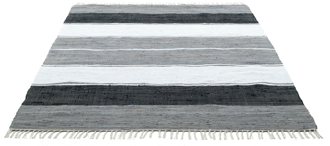 THEKO, THEKO Teppich »Stripe Cotton«, rechteckig, 5 mm Höhe, Flachgewebe, reine Baumwolle, handgewebt, mit Fransen, Wohnzimmer, THEKO Teppich »Stripe Cotton«, rechteckig, 5 mm Höhe, Flachgewebe, gestreift, reine Baumwolle, handgewebt, mit Fransen