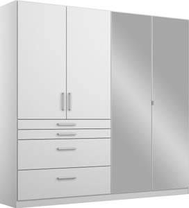 Rauch Pack´s, home24 Drehtuerenschrank Homburg I, rauch Drehtürenschrank »Kleiderschrank Schrank Garderobe Garderobenschrank Topseller HOMBURG«, mit Spiegel, oberer Schubkasten mit Einteilung MADE IN GERMANY