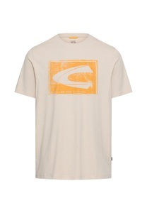 camel active T-Shirt normale Passform, Kurzarm-Design, bedruckte Optik mit Logo-Print