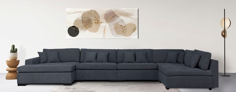 Guido Maria Kretschmer Home&Living, Guido Maria Kretschmer Home&Living Wohnlandschaft »Skara XXL«, Lounge-Sofa XXL mit Federkern-Polsterung, in vielen Bezugsvarianten, auch recycelt, Home affaire Wohnlandschaft »Skara XXL U-Form« Lounge-Sofa XXL mit Federkern-Polsterung, in vielen Bezugsvarianten