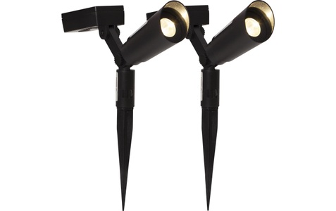 Best Season, LED-Solarleuchte Powerspot, 2er-Set mit Erdspieß, Star Trading Solar-Scheinwerfer Powerspot DUO | 15 lm