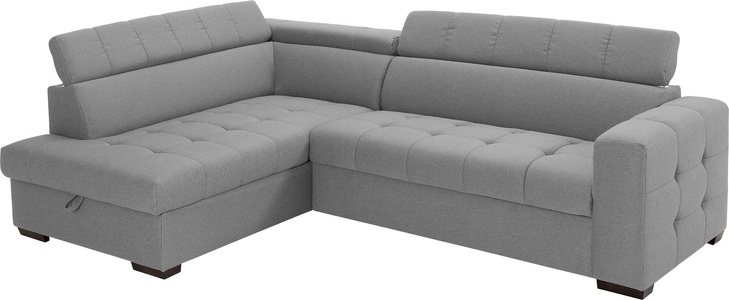 exxpo - sofa fashion, exxpo - sofa fashion Ecksofa, Steppung im Sitzbereich, Wahlweise mit Bettfunktion und Bettkasten, inklusive 3 verstellbaren Kopfstützen, exxpo - sofa fashion Ecksofa »Otusso, L-Form«, Steppung im Sitzbereich, wahlw. mit Bettfunktion u. Bettkasten