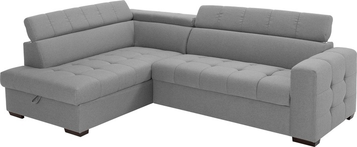 exxpo - sofa fashion, exxpo - sofa fashion Ecksofa, Steppung im Sitzbereich, Wahlweise mit Bettfunktion und Bettkasten, inklusive 3 verstellbaren Kopfstützen, exxpo - sofa fashion Ecksofa »Otusso, L-Form«, Steppung im Sitzbereich, wahlw. mit Bettfunktion u. Bettkasten