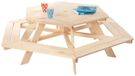 Pinolino, PINOLINO Kindersitzgruppe Nicki 6-Eck, Pinolino® Garten-Kindersitzgruppe »Nicki 6-Eck«, (Set)