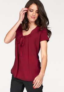 ANISTON SELECTED, Vivance Blusenshirt, Front aus Chiffon, mit Schluppe, Aniston SELECTED Shirtbluse, mit gedoppeltem Vorderteil