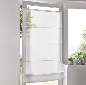 heine home, Systemrollo, Kutti Raffrollo »Brondby Move«, mit Klettschiene, ohne Bohren, verspannt, Klemmfix, Klemmträger, halbtransparent, uni, Basic, pflegeleicht