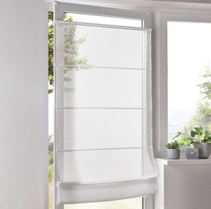 heine home, Systemrollo, Kutti Raffrollo »Brondby Move«, mit Klettschiene, ohne Bohren, verspannt, Klemmfix, Klemmträger, halbtransparent, uni, Basic, pflegeleicht