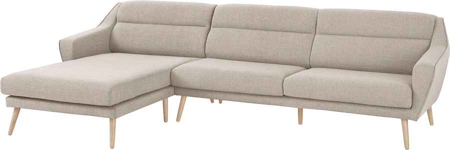 ANDAS, andas Ecksofa »Bille«, mit Naht im Rückenkissen und Beinen aus Eichenholz, Design by Morten Georgsen, andas Ecksofa »Bille L-Form«, mit Naht im Rückenkissen und Beinen aus Eichenholz
